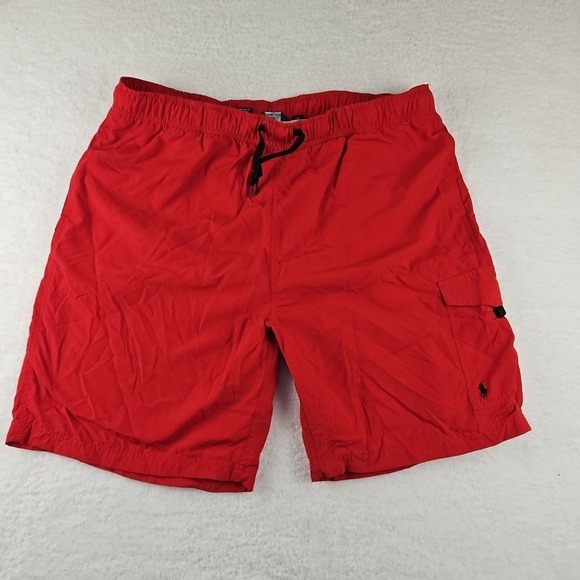 Polo Ralph Lauren Other - Polo Ralph Lauren Swim Trunks 2XL Red Lined Pony Men Board Shorts Bathing Suit